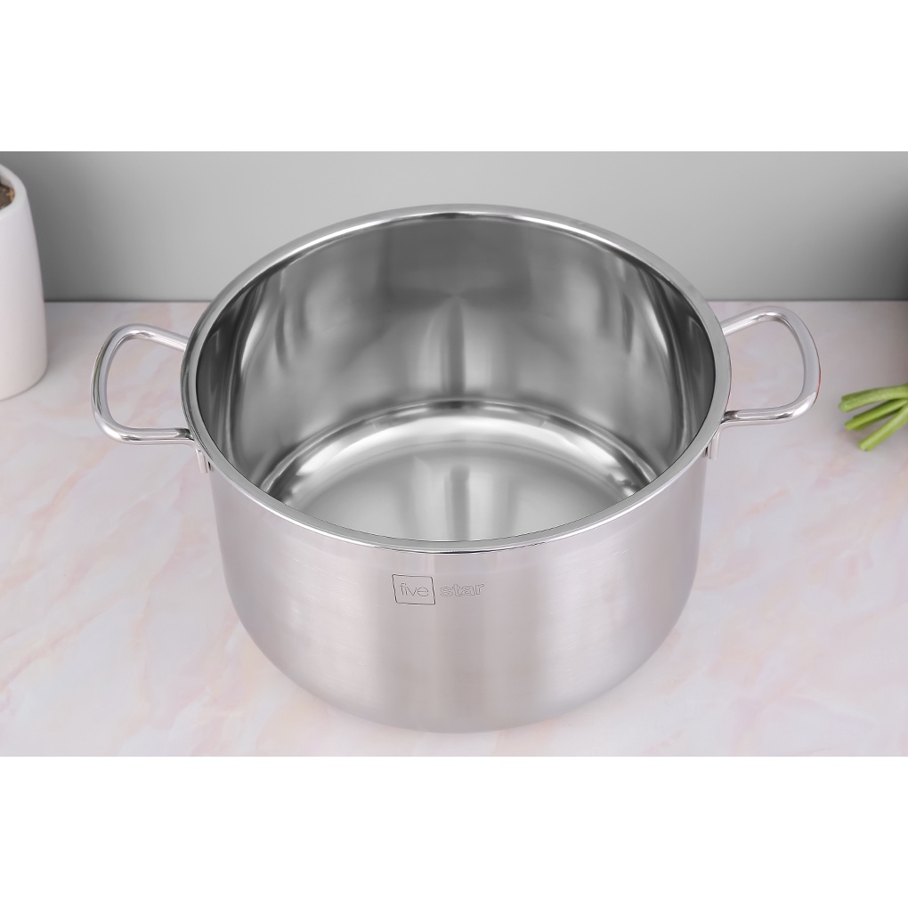 Nồi inox 3 đáy sandwich inox 430 cao cấp Fivestar Standard bếp từ nắp inox  (16cm/18cm/20cm/24cm/26cm/28cm/30cm )