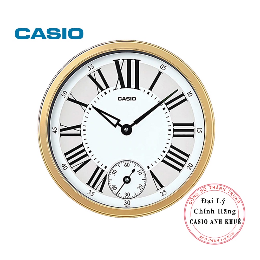 Đồng hồ treo tường Casio cỡ lớn IQ-70-9DF kim trôi im lặng cỡ to 35cm