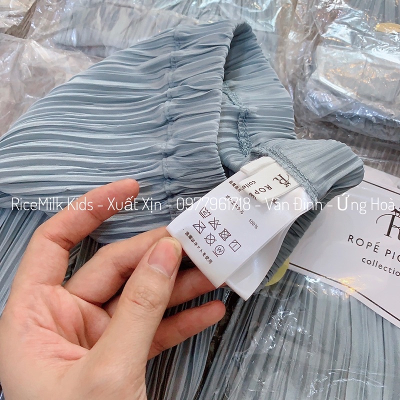 Quần dập ly xuất Nhật màu xanh min