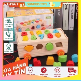 Đồ chơi cho bé xe cũi thả hình khối cho bé