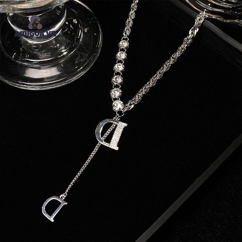 ✨✨Vòng cổ hợp kim mặt hình chữ D phối nhiều màu thời trang