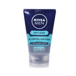 Sữa rửa mặt Nivea Men Anti Acne Oil Control Mud Foam 100g