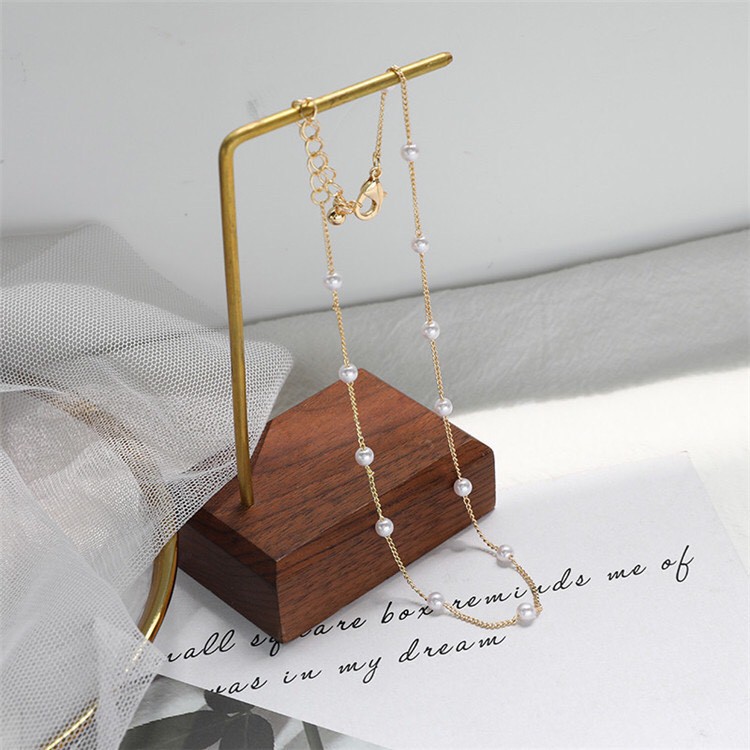 Chocker bản xích nhỏ đan xem ngọc gợi cảm CK406 Maycorner