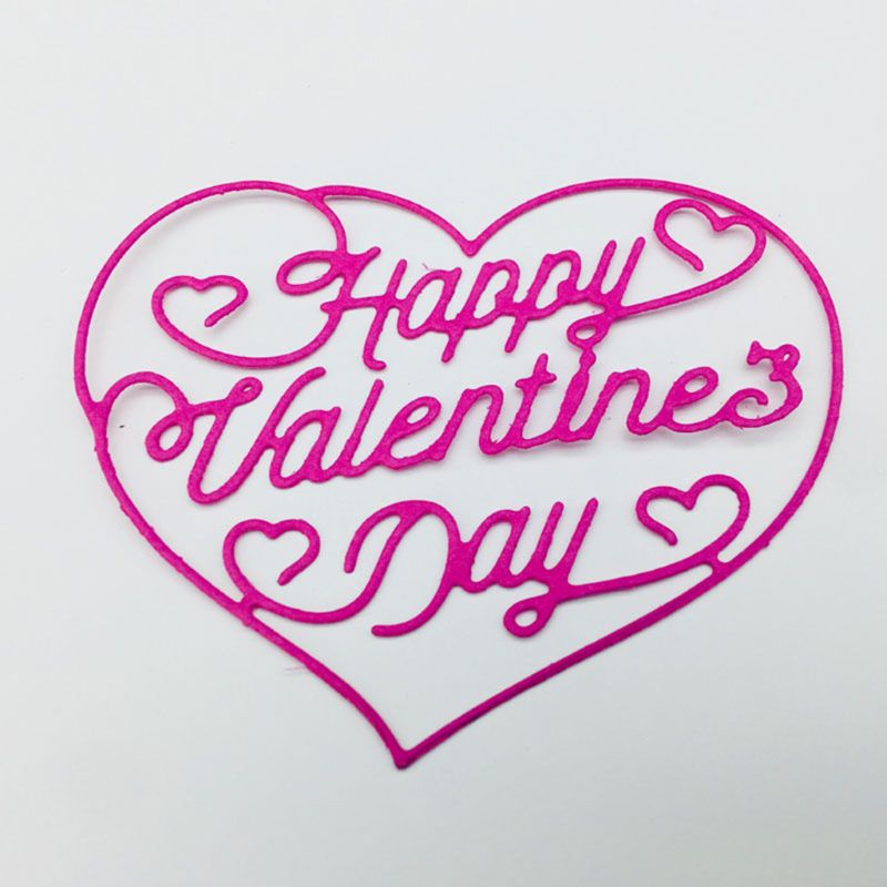 Khuôn Cắt Giấy Làm Từ Kim Loại Hình Trái Tim Happy Valentines Trang Trí Scrapbook
