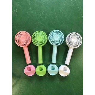 Quạt sạc cầm tay mini kèm chân đứng + sạc + pin