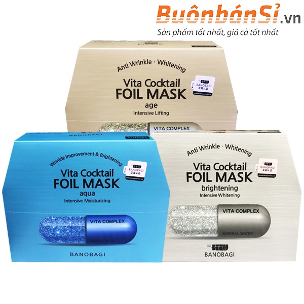 Mặt Nạ Thuốc Cao Cấp Dưỡng Da Vita Cocktail Foil Mask Hộp 10 miếng - Hàn Quốc