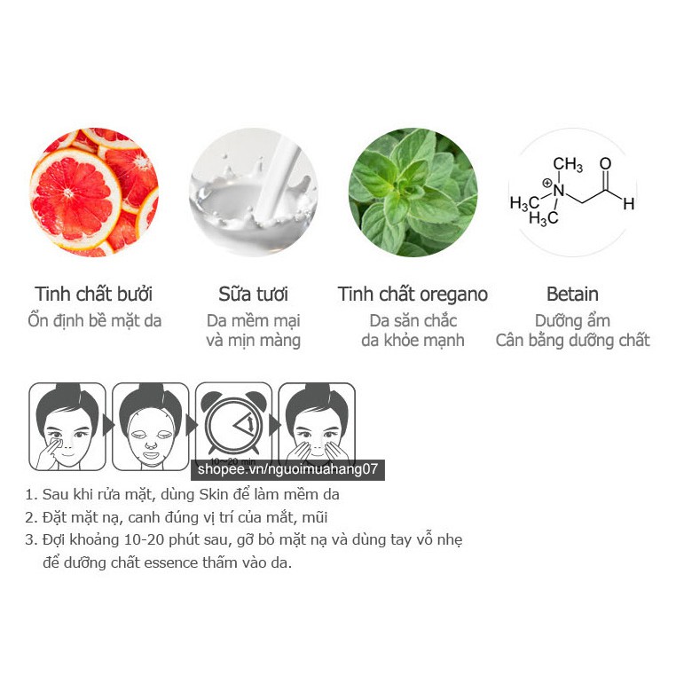 Mặt Nạ Dưỡng Trắng Da Tinh Chất Bưởi SNP Fruits Gelato Brightening Mask