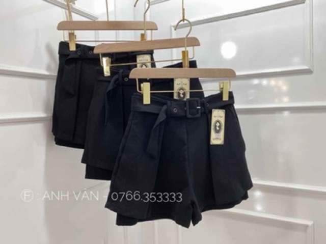 Quần giả váy kèm đai oze