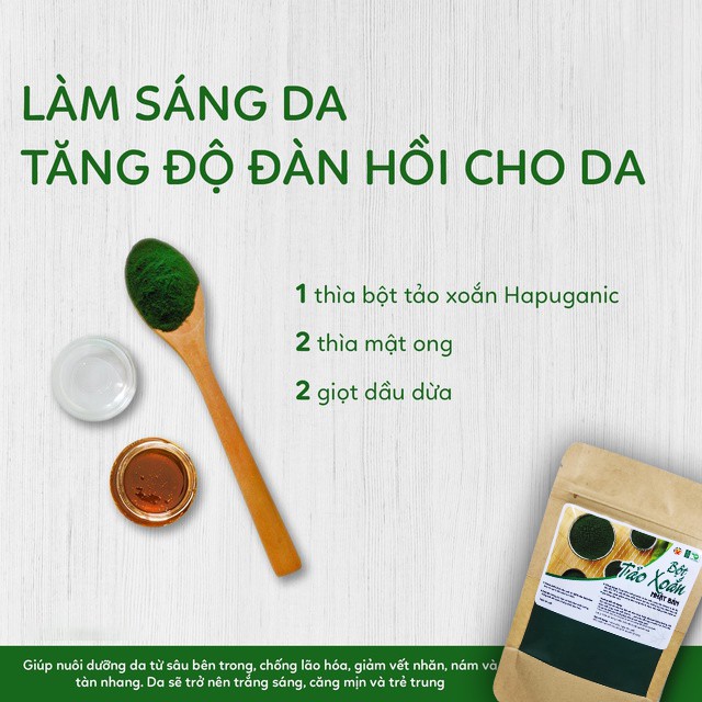 100Gr Bột Tảo xoắn Handmade nguyên chất Spirulina Nhật Organic, giúp làn da săn chắc, mịn màng, giảm mụn hiệu quả...