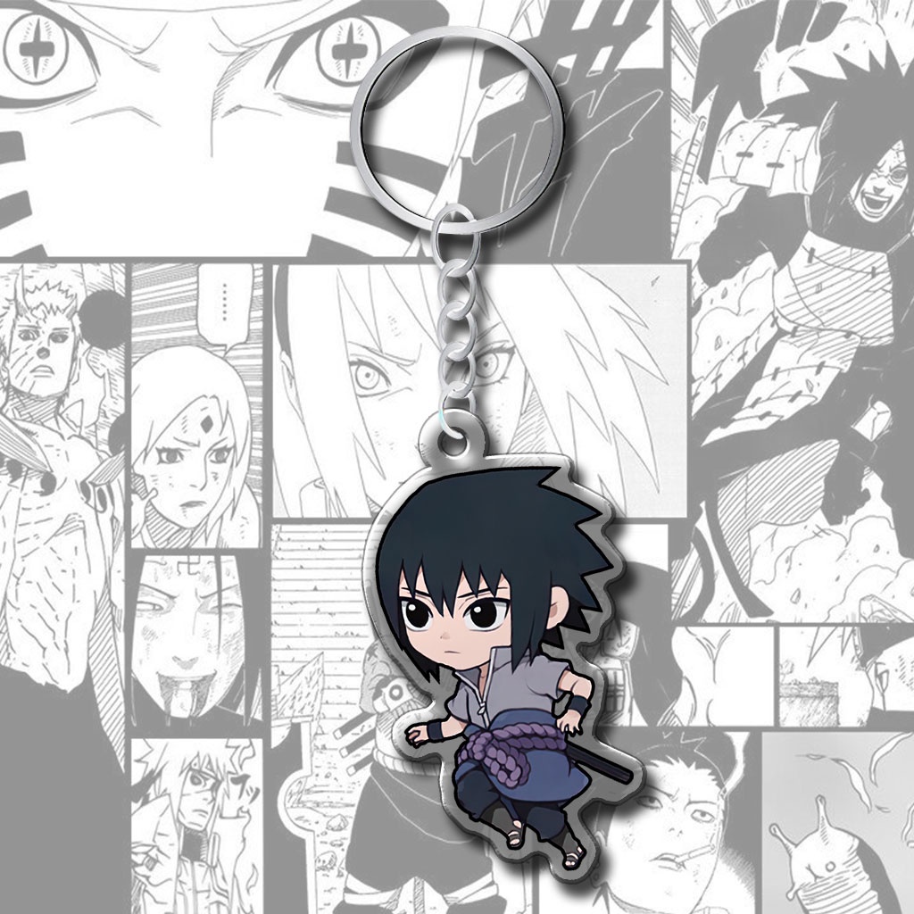Móc khóa nhân vật anime Naruto Itachi Sasuke trang trí phụ kiện túi xách ba lô