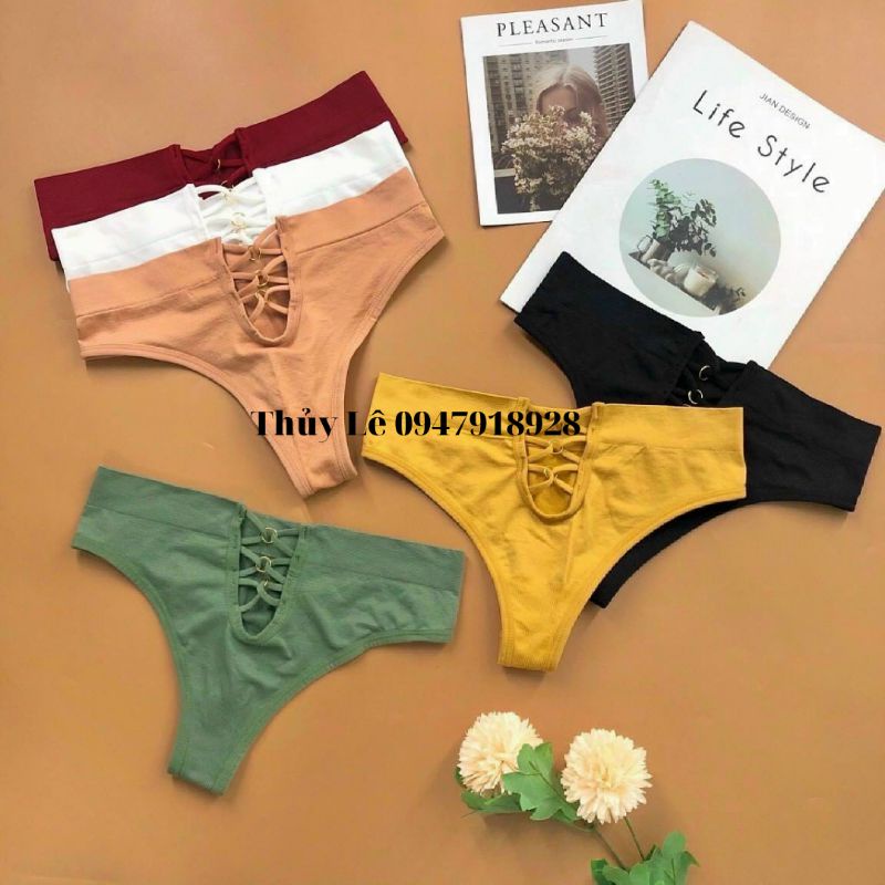 Quần lọt khe đan dây trước CỰC SEXY, cạp cao, chất liệu có giãn, gợi cảm, quyến rũ
