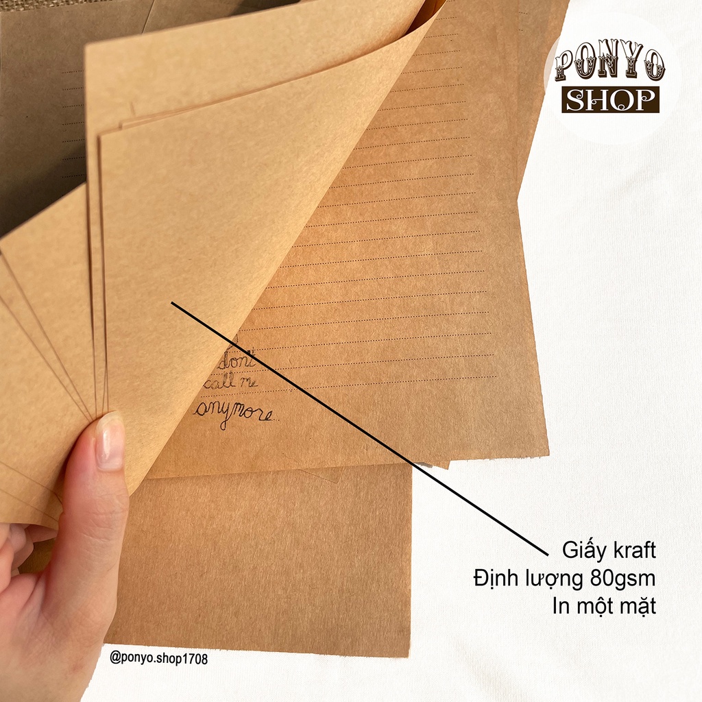 Set 60 tờ giấy kraft làm ruột sổ tay Handmade Vintage