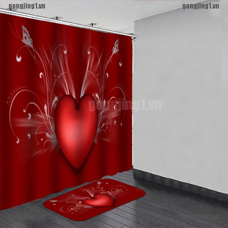 Tấm thảm kiêm màn treo cửa chống thấm nước cho nhà tắm nhân ngày valentine