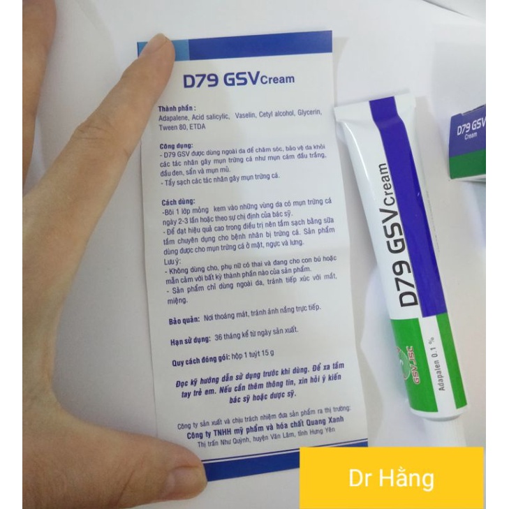 [CHÍNH HÃNG] D79 GSV Cream Giảm Mụn Trứng Cá,Mụn Lưng Ngực,Dày Sừng Nang Lông | BigBuy360 - bigbuy360.vn