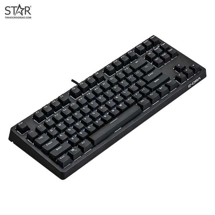 Bàn Phím Cơ EDra EK387 Gateron TKL Brown Switch (Đen)