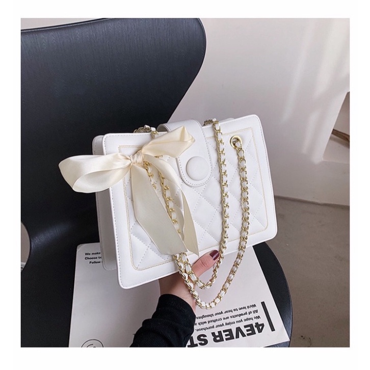 Túi xách đẹp dây đeo kẹp nách phối nơ phong cách hàn quốc, chất da PU mềm