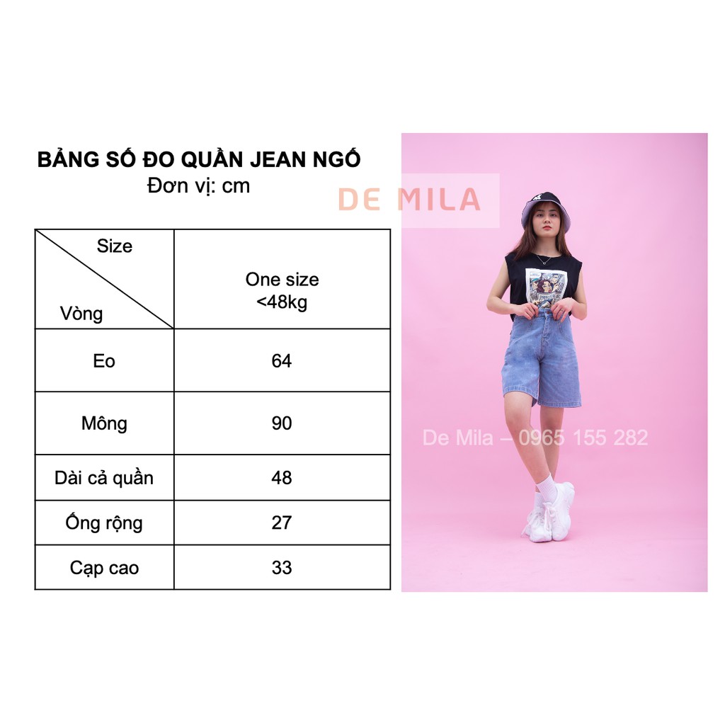 Quần jean ngố nữ De Mila cao cấp, quần short nữ cạp cao, Hàng Loại 1 chất dày đẹp Hàng Loại 1- QJN029 | BigBuy360 - bigbuy360.vn