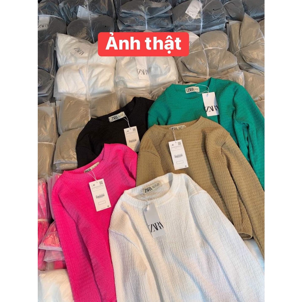 Áo Croptop Tay Dài Cổ Tròn - Áo Thun Nữ Chất Xốp Mát Co Dãn Tốt - HÀNG TEM MÁC CHUẨN SHOP