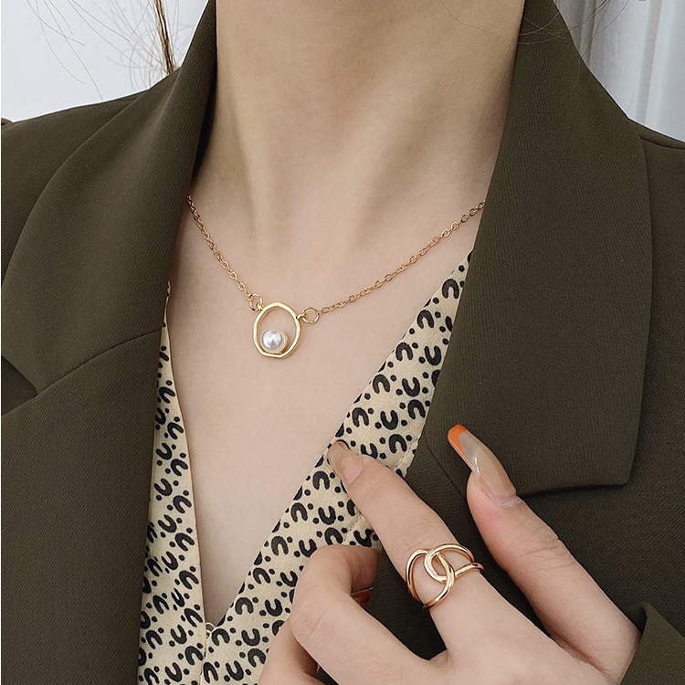 Vòng cổ Mặt Hình Tròn / Trái Tim Màu Vàng Thời Trang Hàn Quốc Cho Nữ