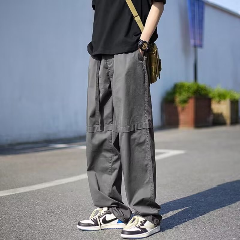 Quần ống rộng nam nữ dáng suông nhung tăm, quần suông nam nữ ống rộng unisex Tte296