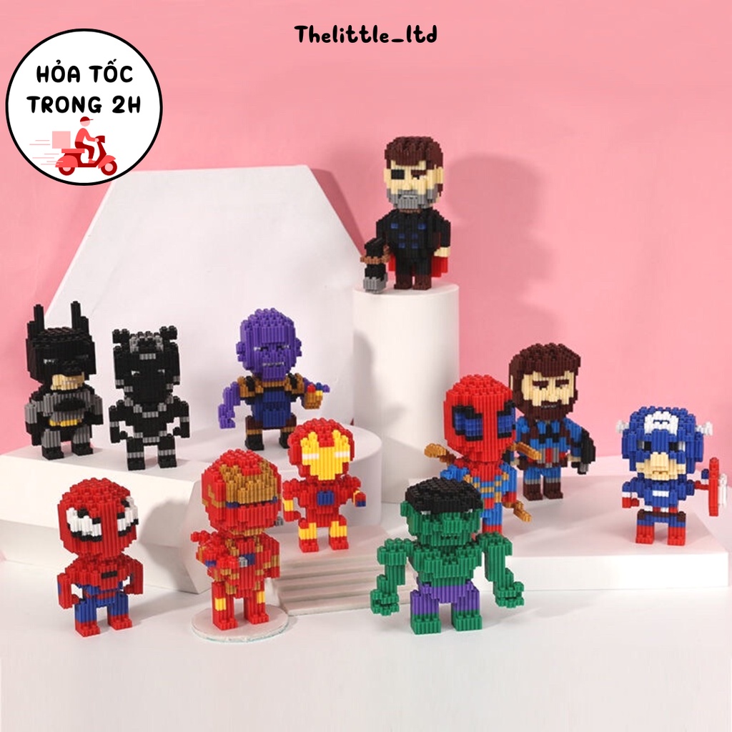 Mô hình lắp ráp siêu anh hùng Captain Spiderman IronMan Batman dành cho bé sáng tạo