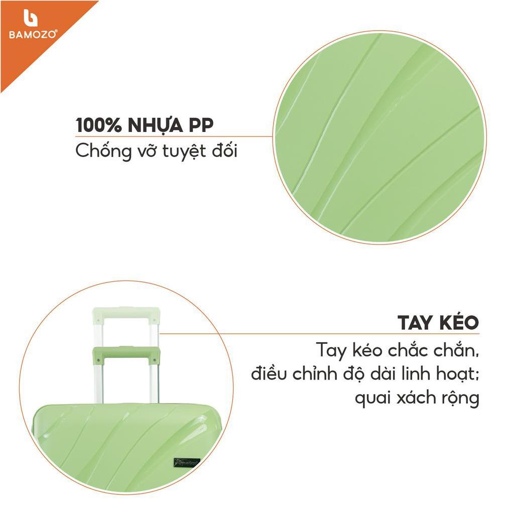 (Vỏ bọc) Vali Du Lịch Bamozo Nancy size 20/24 Chất Liệu Nhựa PP Chống Vỡ Tuyệt Đối, Vali Kéo Bền Đẹp - Bảo Hành 5 Năm