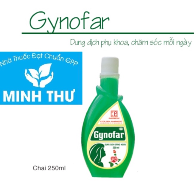 Dung dịch dùng ngoài vệ sinh phụ nữ, sát trùng ngoài da Gynofar Pharmedic 2 loại chai 250ml và 500ml