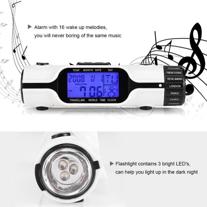 Magicstore LED Digital World Time Travel Alarm Clock Outdoor