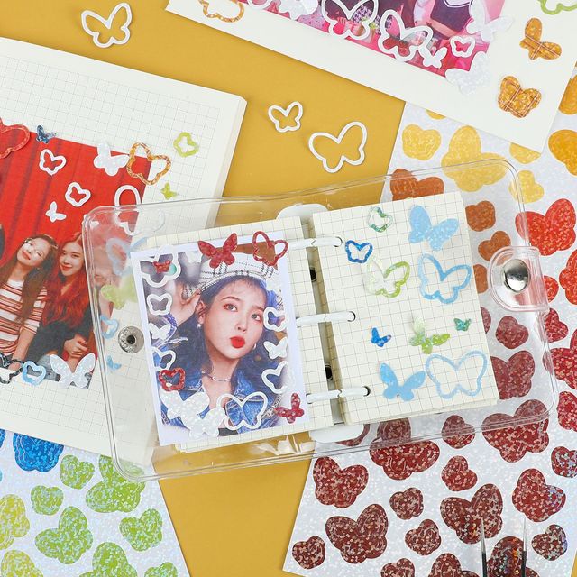 Sticker Dán Toploader, Bullet Journal Bươm Bướm Gradient Butterflies Lấp Lánh