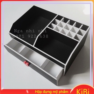 Kệ mỹ phẩm mini màu đen núm trái tim chất lượng