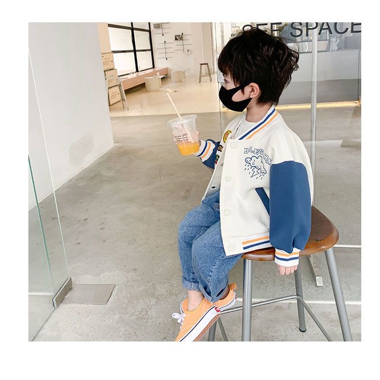 Áo Khoác Bóng Chày Thời Trang Xuân Thu Cá Tính Cho Bé Trai