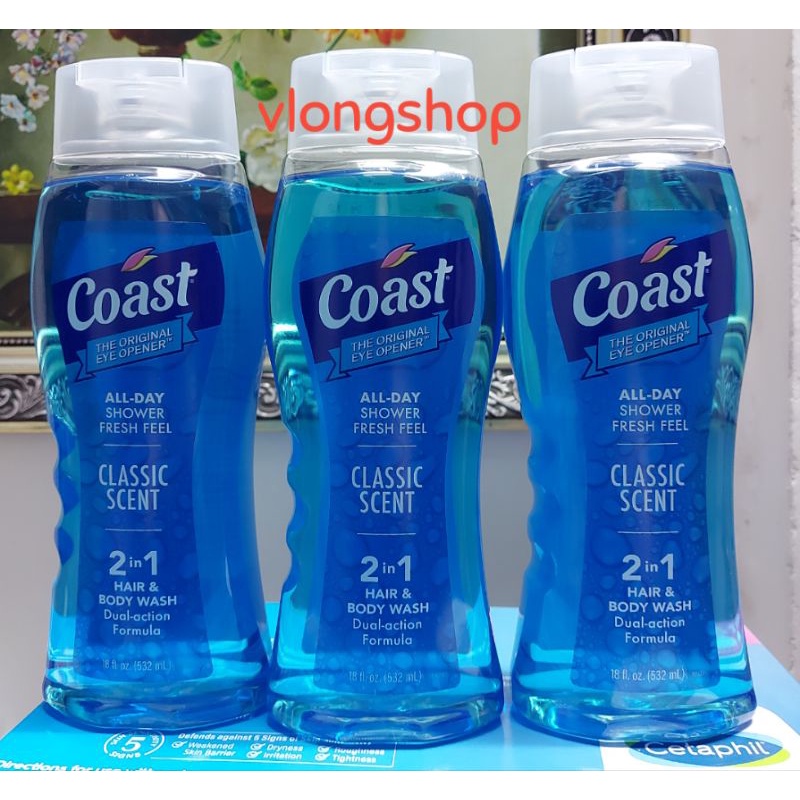 Sữa tắm gội 2in1 Coast Classic Scent của Mỹ.