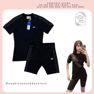 Sét adidas nữ SET 1682-1683 Diamante three stripes Tee Made in Cambodia full tag code