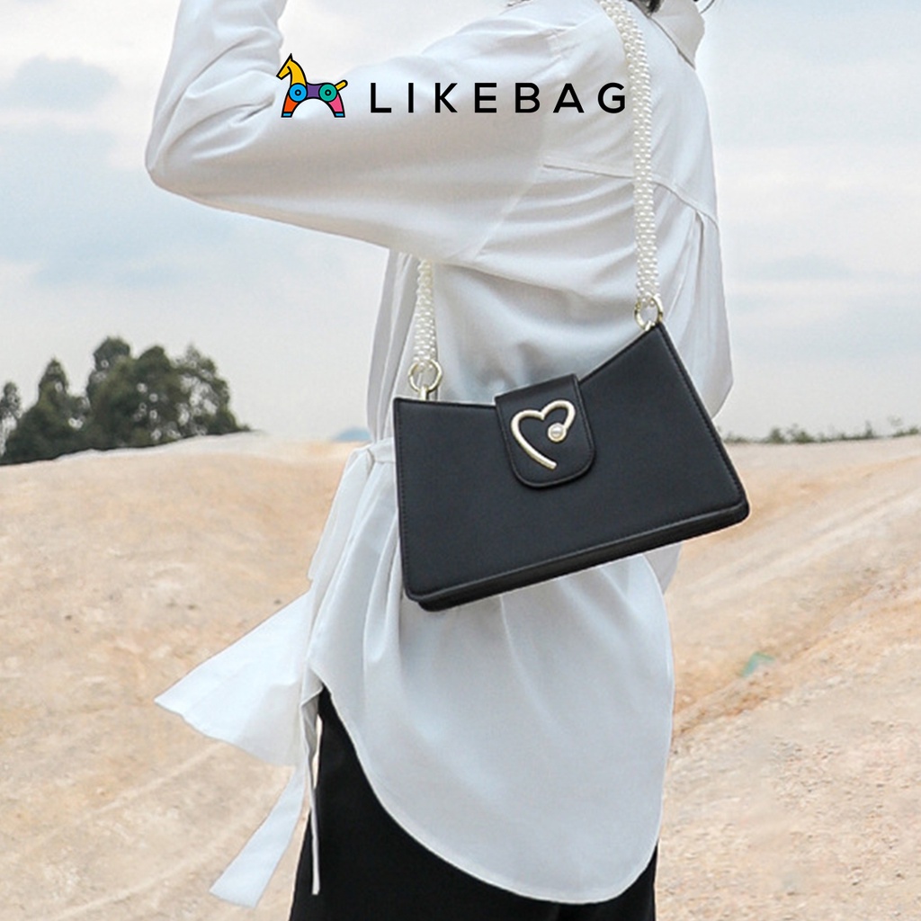 Túi cầm tay, đeo vai nữ LIKEBAG dây ngọc trai thời trang cá tính 8667 - LIBAGI