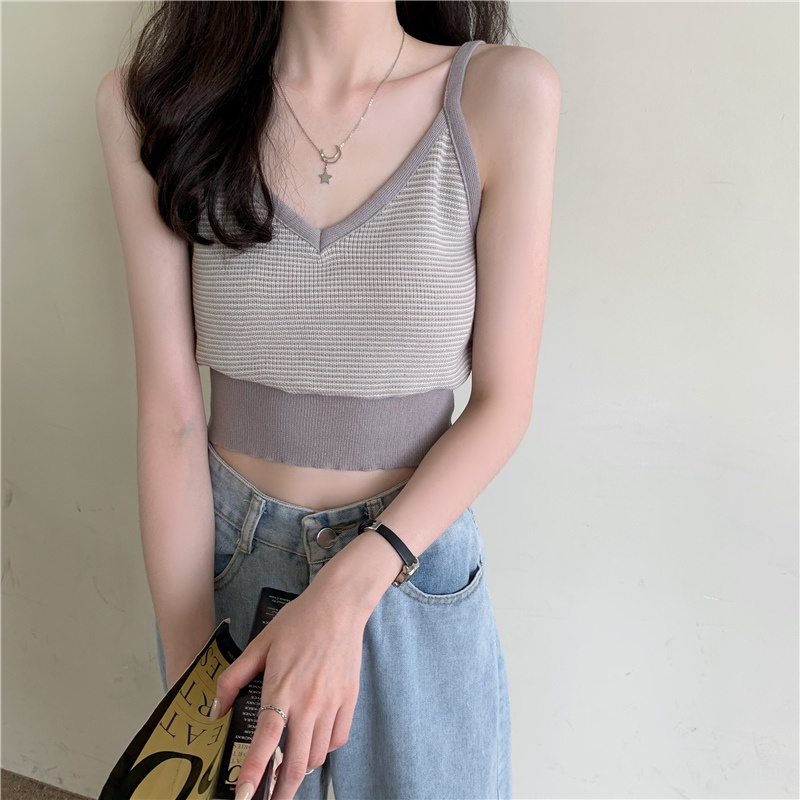 Áo Dệt Kim Hai Dây Hở Lưng Xinh Xắn Dành Cho Nữ