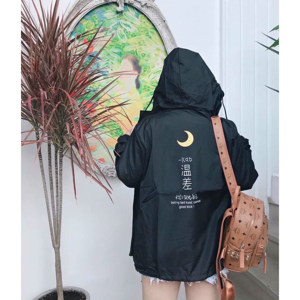 Áo Khoác Dù Chống Nắng Mặt Trăng in chữ KAO cho Cặp Đôi Cho Nữ Cho Nam Unisex Form Rộng Jacket Ulzzang- SUMON SHOP | BigBuy360 - bigbuy360.vn