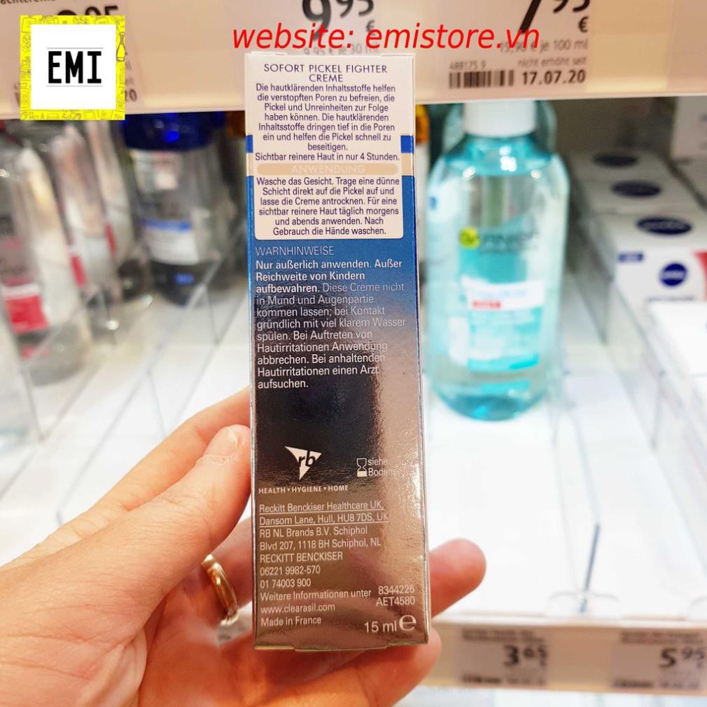 Kem giảm mụn siêu tốc Clearasil giúp giảm nhanh kích thước mụn sưng và tấy đỏ trong vòng 4h [BILL ĐỨC]