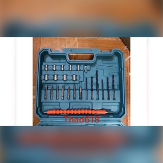 Bộ mũi khoan Tháo Vít tháo Bulong 24 Chi Tiết có dây nối dài dùng cho máy khoan pin, máy bắt vít