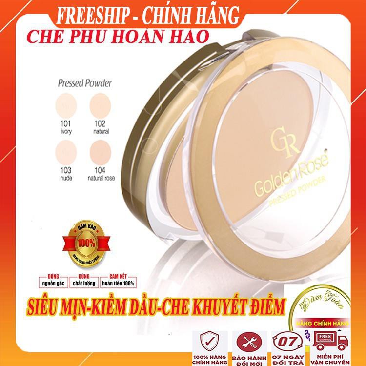 [SALE KHÔ MÁU - FreeShip] phấn phủ kiềm dầu siêu mịn che khuyết điểm hoàn hảo/Phấn phủ tốt pressd poder golden rose