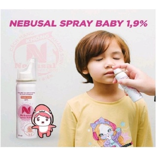 ✅ Xịt mũi Nebusal spray baby 1.9% hồng