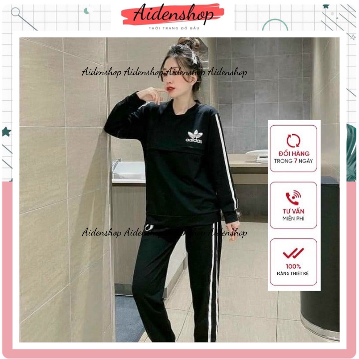 Đồ bộ bầu và sau sinh Aidenshop bộ bầu mùa đông dài tay