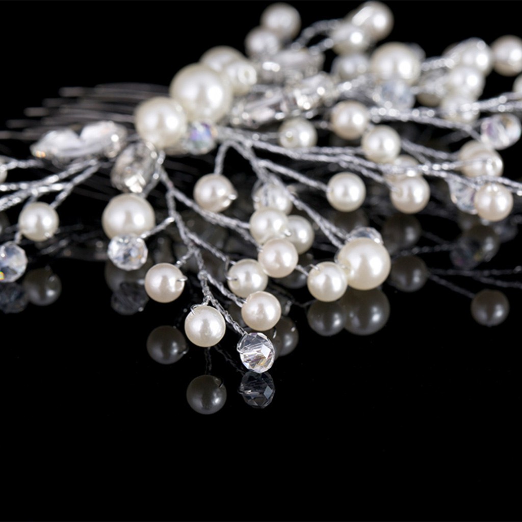 Lược cài tóc cô dâu đính hạt ngọc trai xinh xắn