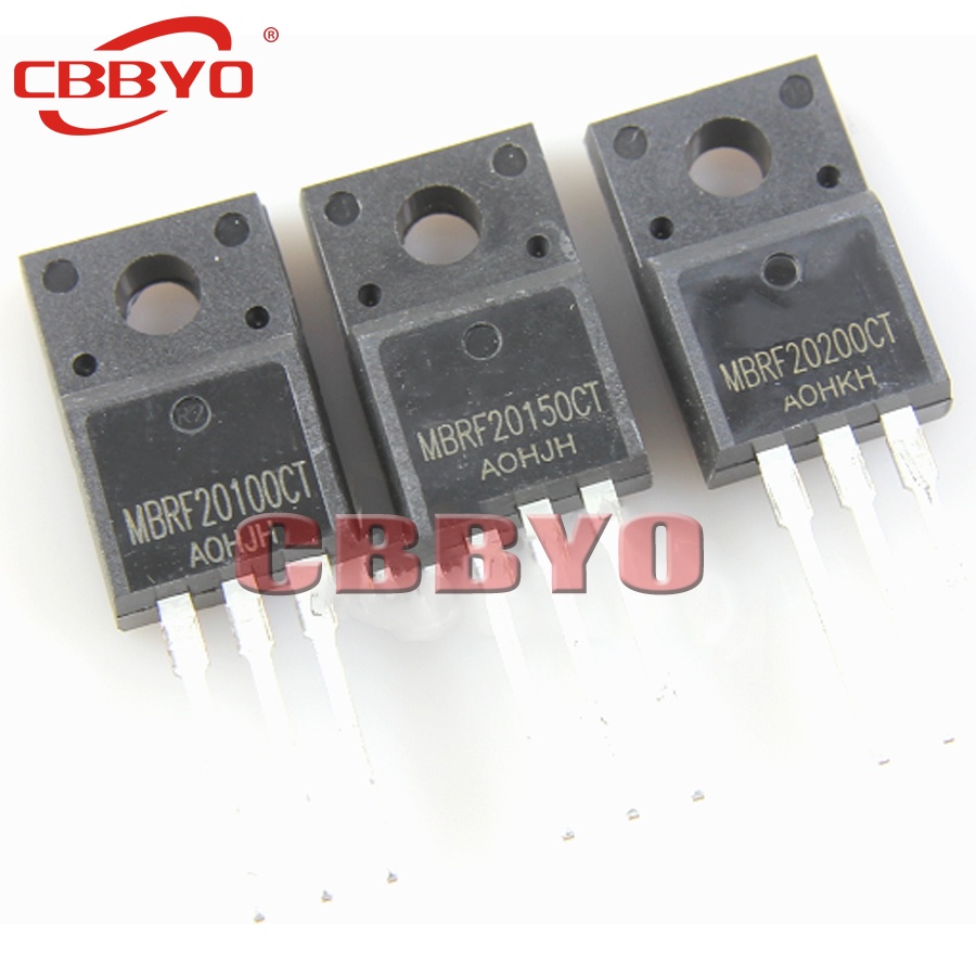 Set 10 Linh Kiện Điện Tử MBRF20200CT TO-220F MBRF20200 MBRF10100CT MBRF10150CT MBRF10200CT MBRF20100
