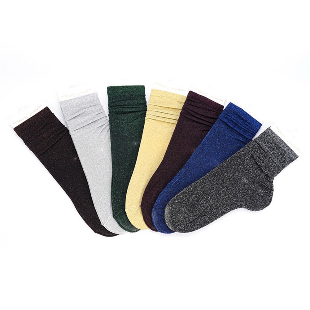 Tất Chân Màu Trơn Lấp Lánh Thời Trang Thu Đông Cho Nữ