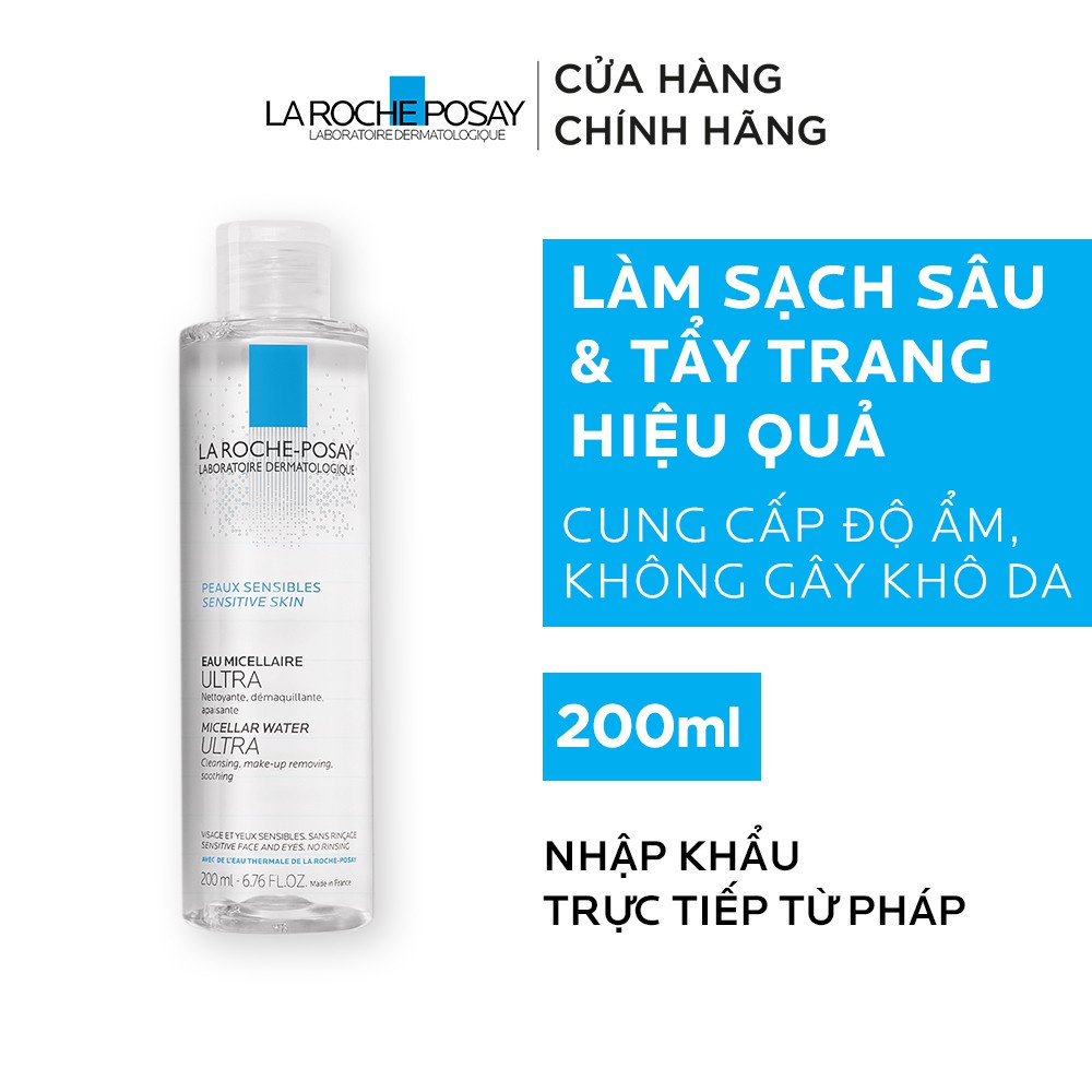 Nước tẩy trang cho da nhạy cảm La Roche-Posay Micellar Water Ultra Sensitive Skin 200ml