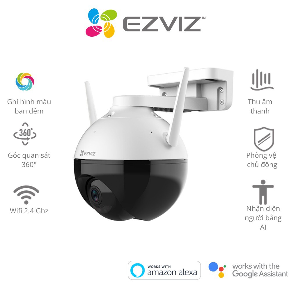 Camera EZVIZ C8C, wifi, quay quét ngoài trời, tầm nhìn 360 độ, độ phân giải 1080p
