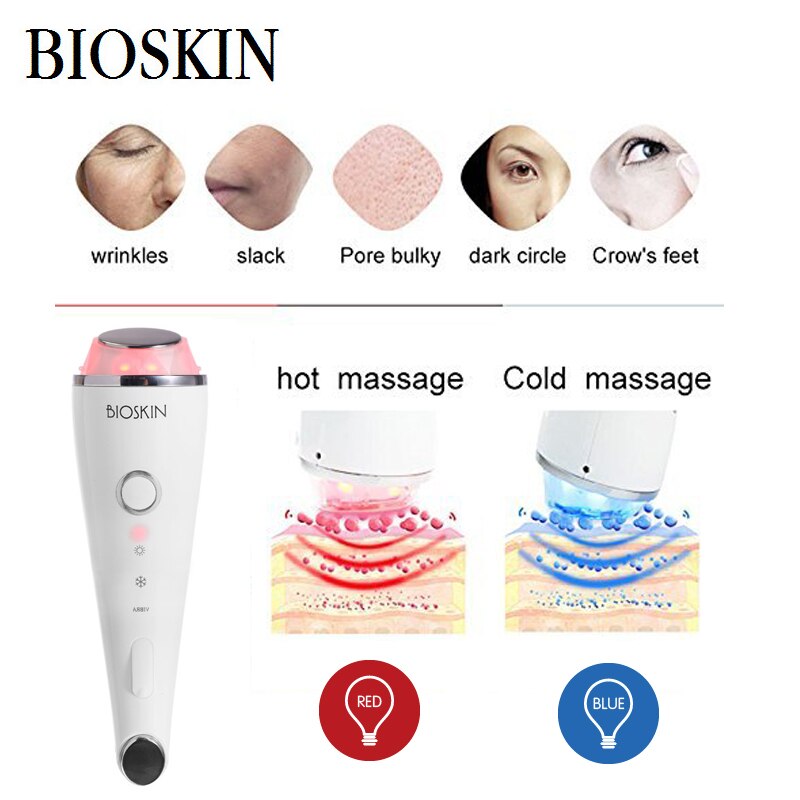 BIOSKIN Face Beauty Massager Hot Cold Skin Care Blue Red Light Skin Tightening Rejuvenation whitening
