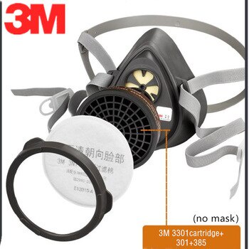 Trọn bộ mặt nạ phòng độc 3M 3200 + phin lọc 3M 3301CN + bông lọc 3M 3N11CN+ VÒNG NHỰA