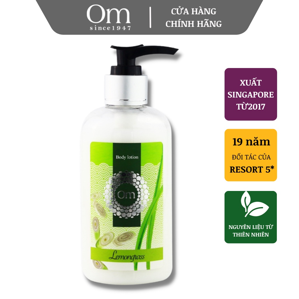 Sữa dưỡng thể sáng da và cấp ẩm Body Lotion Tinh dầu Sả chanh 250ml - Om Fountain