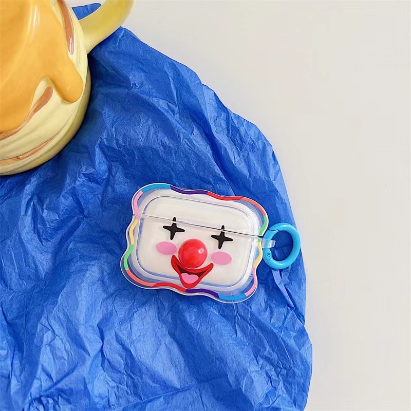 Vỏ Bảo Vệ Hộp Sạc Tai Nghe airpods 1 2 3 pro Bằng tpu Mềm Hình Mũi Hề Dễ Thương